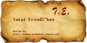 Tatai Erzsébet névjegykártya